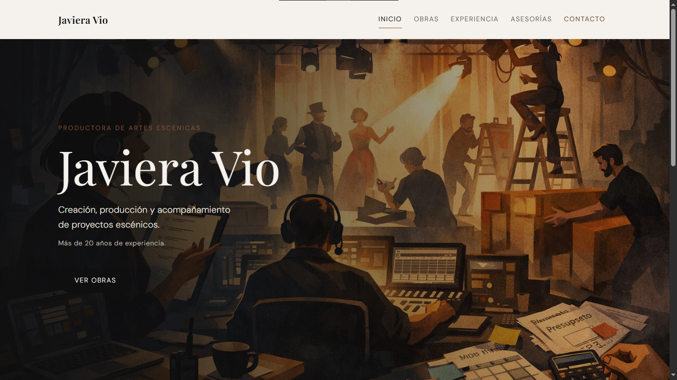 Captura del proyecto Portafolio Javiera Vio